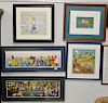 Group of five Simpsons 20th Century Fox cells including "Simpson On Line" serigraph cel; "Happy Hour, Matt Groening; "The Yellow Alb...