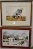 Three Biff Heins (20th century), including Lone Chair (sight size 10" x 3 3/4"), Farmhouse in Snow (sight size 11" x 18"), Farmhouse...