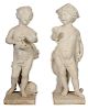 Two Marble Figural Garden Statues
