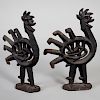 Pair of Modern Cast Iron Roosters
