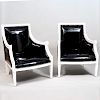 Pair of Régence Style Painted Wood Armchairs, of Recent Manufacture