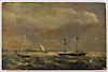 George Bonfield Stormy Naval Maritime O/B Painting