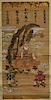 19C Japanese Meiji Deity & Oni Scroll Painting