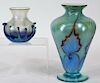 2PC Vandermark Merritt Contemporary Art Glass Vase