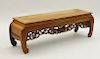 Chinese Carved Hardwood Long Kang Table Bench