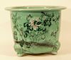 Chinese Celadon Glazed Porcelain Footed Jardiniere