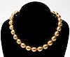 18K Yellow Gold Large Beads Necklace