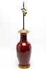 Chinese Ox-Blood Porcelain Vase Table Lamp
