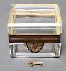Rectangular Faceted Glass Jewelry / Trinket Box