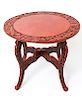 Chinese Cinnabar Lacquered Carved Wood Round Table