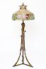 Art Nouveau Tiffany Manner Slag Glass Floor Lamp