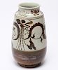 Glazed Pottery Vase w Vine & Bird Motif