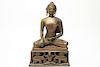 Nepalese Brass Seated Buddha Sculpture