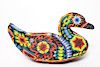 Huichol Tribe Beaded Carved Wood Duck, Mexico