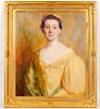 ANTIQUE OIL ON CANVAS OF AN ELEGANT LADY