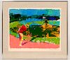 LEROY NEIMAN "CHIPPING ON" SERIGRAPH IN COLORS