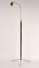 BRONZE LEATHER FLOOR LAMP MANNER OF JACQUES ADNET