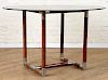FRENCH WOOD AND CHROME BILLY HAINES TABLE C. 1970