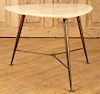 WHITE ALABASTER LOW SIDE TABLE BRASS LEGS C.1950