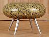 INTERESTING MOSAIC TABLE WITH WOODEN LEGS