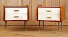 PAIR MID CENTURY MODERN NIGHT STANDS PARCHMENT