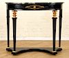 FRENCH EMPIRE DEMILUNE MARBLE TOP CONSOLE