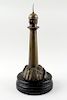 BRONZE TABLE LAMP FORM OF LIGHTHOUSE C.1900