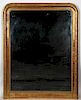 19TH C. LOUIS PHILIPPE GILT WOOD MIRROR ETCHED
