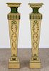PAIR PAINTED PEDESTALS NEOCLASSICAL STYLE
