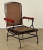 LATE 19TH C. WOOD IRON EXPANDING BOAT DECK CHAIR