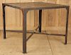 PARQUETRY WOOD TOP IRON INDUSTRIAL TABLE