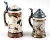 TWO METTLACH BEER STEINS #2184/967 AND #2179