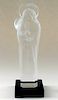 MARKED LALIQUE CRYSTAL SCULPTURE MOTHER & CHILD