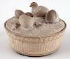19TH CENT. CANEWARE COVERED DISH BASKET FORM