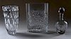 THREE PIECE LOT OF CRYSTAL TABLE ARTICLES