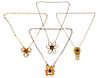 4 Rafael Alfandary Brass & Copper Necklaces