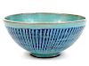 Rare Nita DesBarres Vertical Striped Ceramic Bowl