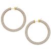 DANIEL K diamond 18K yellow gold pair of hoop earrings.