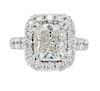 Platinum GIA 4.00CTW Cushion Cut Halo Diamond Engagement Ring