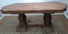 MASSIVE PROVINCIAL FRENCH SOLID OAK DINING TABLE