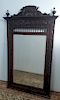 FRENCH CARVED OAK BRITTANY STYLE BEVELED GLASS MIRROR