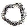 David Yurman Blackened Silver Multi Chain Long Necklace 