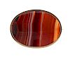 Antique 14K Gold Agate Brooch Pin