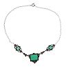 Antique Sterling Silver Green Stone Necklace