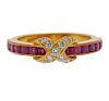 Tiffany &amp; Co 18k Gold Diamond Ruby X Ring 