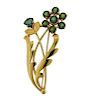 Tiffany &amp; Co 14k Gold  Green Tourmaline Flower Brooch 