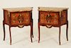 PR. OF FRENCH  BRONZE MTD MARBLE TOP COMMODES