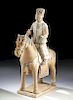 Chinese Ming Dynasty Polychrome Horse and Rider