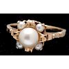 14k Gold Cultured Pearl Ring