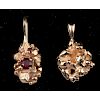 14k Gold Nugget Style Pendants, Lot of Two